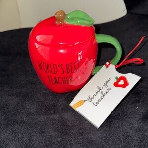 World's Best Teacher Red and Green Mug, NEW